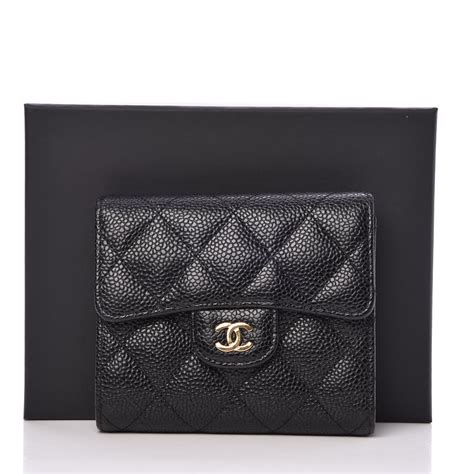 chanel quilted small flap wallet black caviar|CHANEL Caviar Quilted Flap Card Holder Wallet Black.